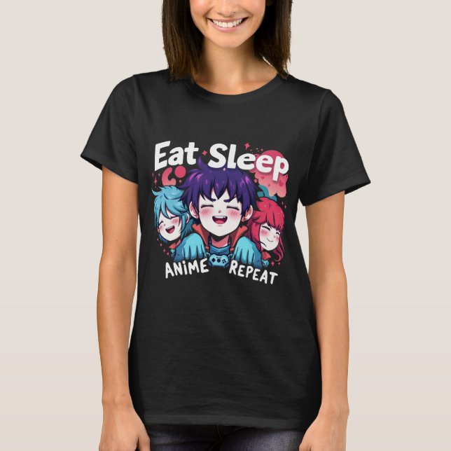 Essen Sleep Anime Wiederholung Manga Shirts Männer (Vorderseite)