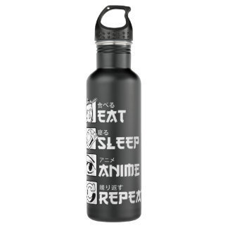 Essen Sleep Anime Wiederholung Shirt, lustige japa Edelstahlflasche