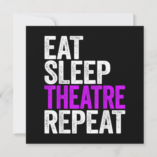 Essen Sleep Atre Wiederholung Schauspielerin Gesch Dankeskarte (Vorderseite)