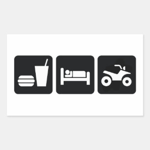 Essen Sleep ATV Rechteckiger Aufkleber