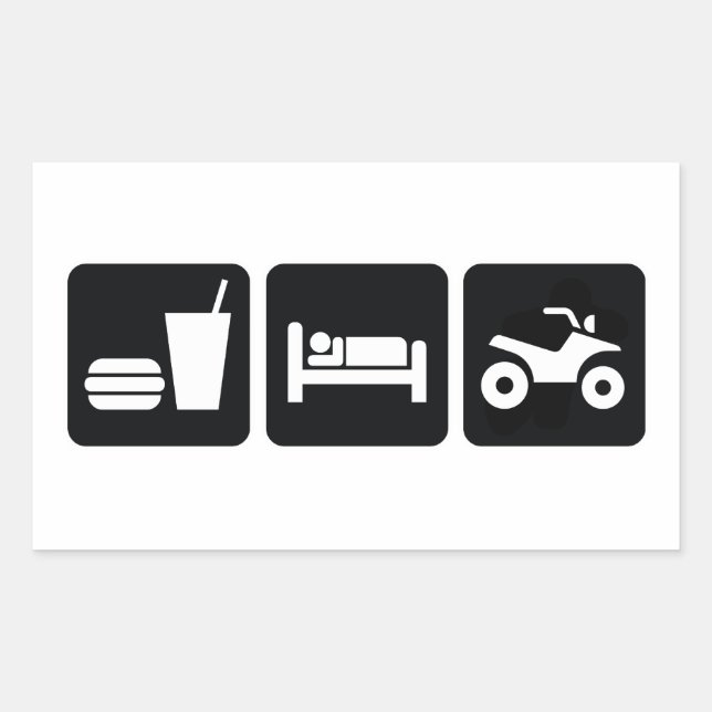 Essen Sleep ATV Rechteckiger Aufkleber (Vorderseite)