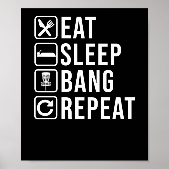 Essen Sleep Bang Wiederholung Disk Golf Golfer Fri Poster (Vorne)