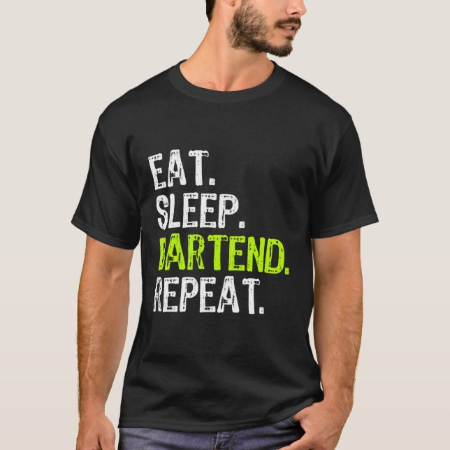 Essen Sleep Bartend Barkeeper Bartending Funny Ges T-Shirt (Vorderseite)