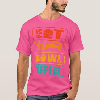 Essen Sleep Bowl Wiederholen Bowling Turnier T-Shirt