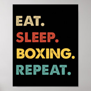 Essen Sleep Boxing Wiederholen Funny Boxing Lover Poster