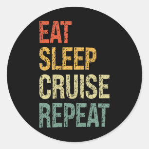 Essen Sleep Cruise Wiederholung Familie Couple Bea Runder Aufkleber