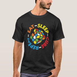 Essen Sleep Cube Wiederholung lustige Cubes Puzzle T-Shirt