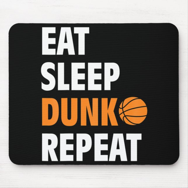 Essen Sleep Dunk Wiederholen Spaß Basketball Ball  Mousepad (Vorne)