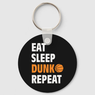 Essen Sleep Dunk Wiederholen Spaß Basketball Ball  Schlüsselanhänger