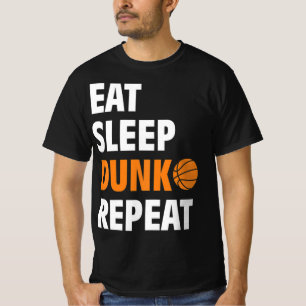Essen Sleep Dunk Wiederholen Spaß Basketball Ball  T-Shirt