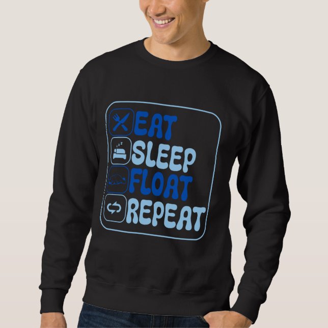 Essen Sleep Float Repeat Manatees Lover Oceanograp Sweatshirt (Vorderseite)