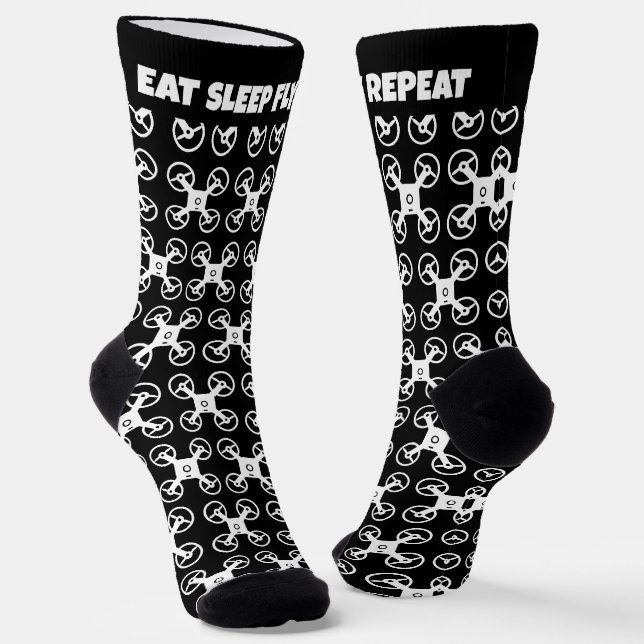 Essen Sleep Fly Wiederholen lustige Socken für Dro (Gewinkelt)
