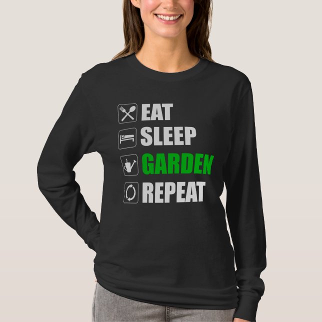 Essen Sleep Garden Wiederholung T-Shirt (Vorderseite)