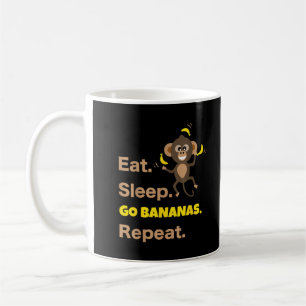 Essen Sleep Go Bananen Wiederholen Funny Süße Tier Kaffeetasse