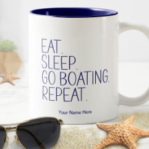 Essen Sleep Go Bootwiederholung Funny Captain Spaß
