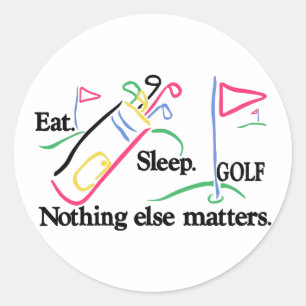 Essen Sleep Golf Runder Aufkleber