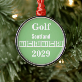 Essen Sleep Golf Silbernes Ornament