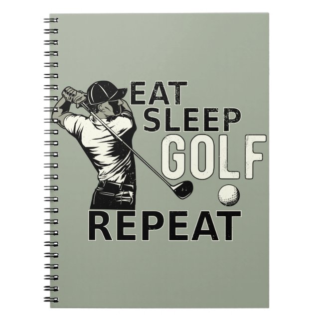 Essen Sleep Golf Wiederholen Funny Gift für Golfer Notizblock (Vorderseite)