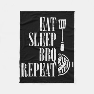 Essen Sleep Grillen Wiederholen Funny Rbecue Grill Fleecedecke