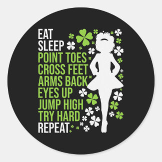 Essen Sleep Irish Dance Irish Dancer Ceili Reel Runder Aufkleber
