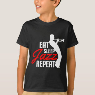 Essen Sleep Jazz Wiederholung Cool für Trumpet Li T-Shirt