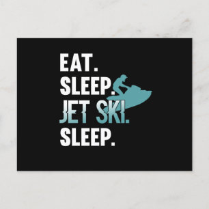 Essen Sleep Jet Ski Skifahren Skifahren Wasserspor Einladungspostkarte