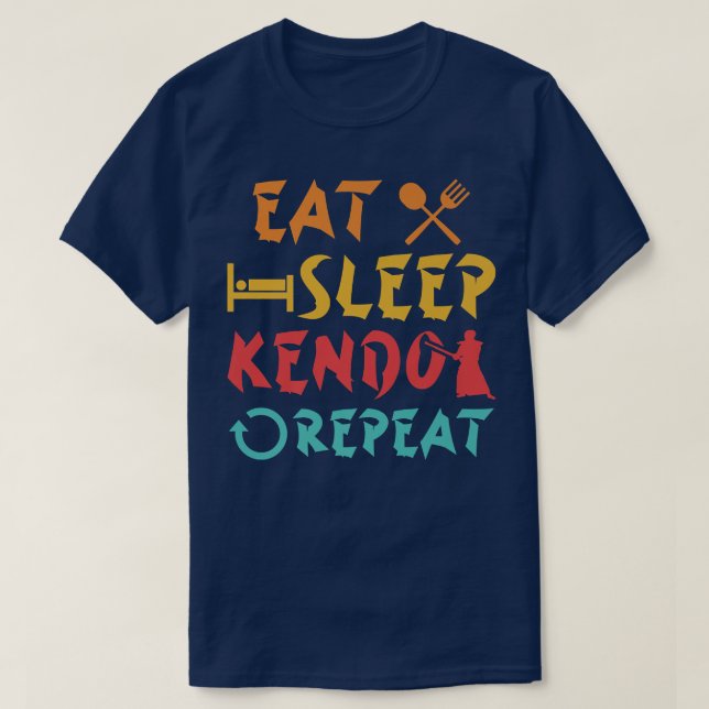 Essen Sleep Kendo Japan Martial Arts Japanischer K T-Shirt (Design vorne)