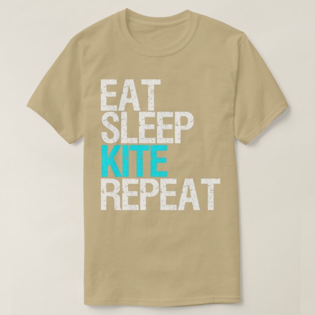 Essen Sleep Kite Wiederholung Kitesurfing Geschenk T-Shirt (Design vorne)