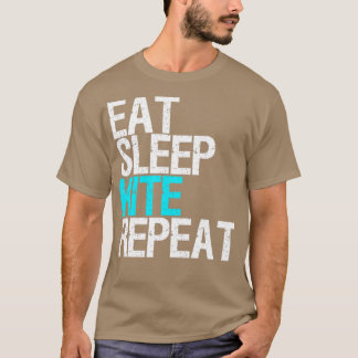 Essen Sleep Kite Wiederholung Kitesurfing Geschenk T-Shirt