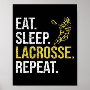 Essen Sleep Lacrosse Wiederholung Sportteam gibt M Poster