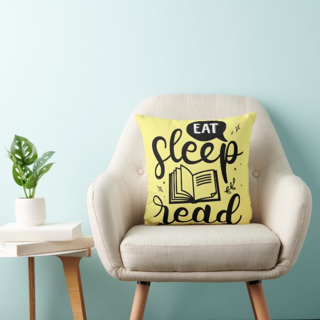 Essen Sleep Lesen Buch Lover Kissen (Stuhl )