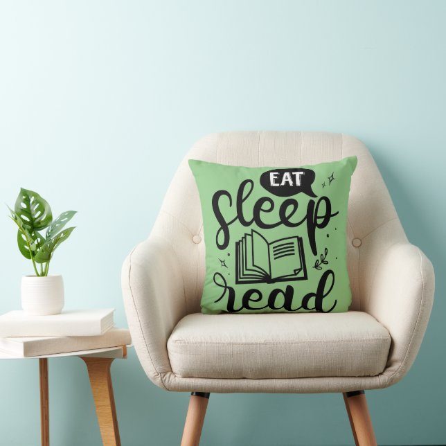 Essen Sleep Lesen Buch Lover Kissen (Stuhl )