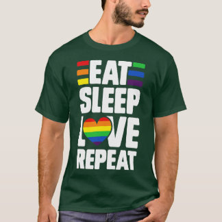 Essen Sleep Liebe Wiederholen LGBT Gay Pride für M T-Shirt