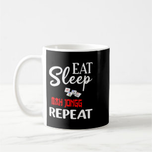 Essen Sleep Mah Jongg Wiederholen Spaß Joker Tile Kaffeetasse