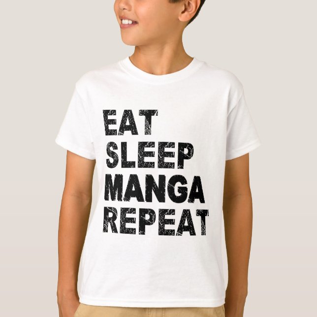Essen Sleep Manga Wiederholung T-Shirt (Vorderseite)