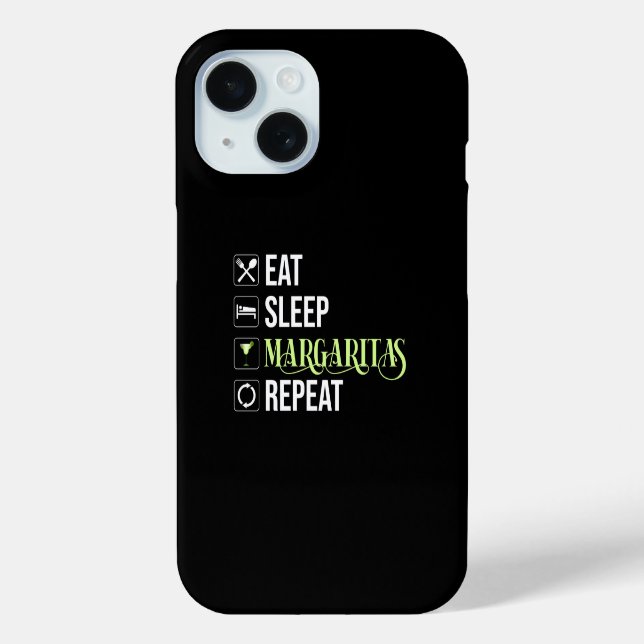 Essen Sleep Margaritas Wiederholen Case-Mate iPhone Hülle (Rückseite)