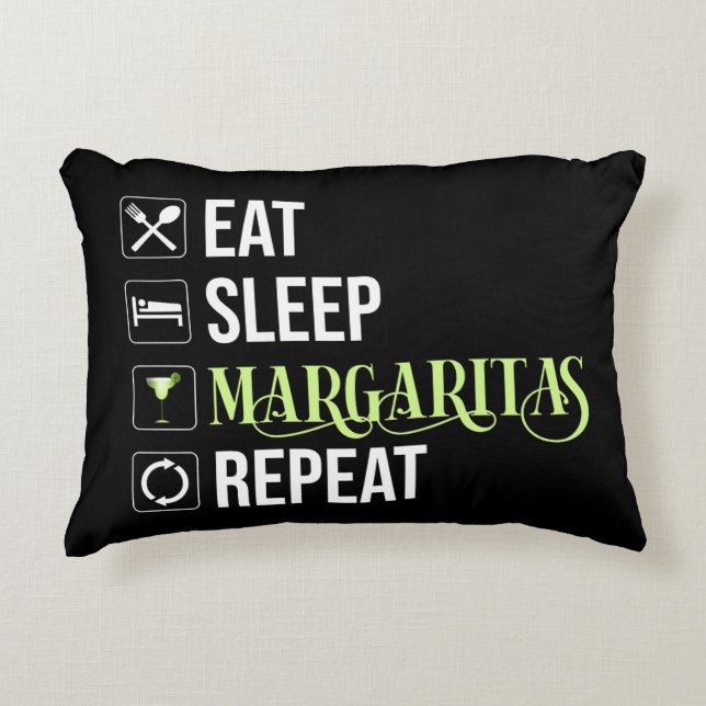 Essen Sleep Margaritas Wiederholen Dekokissen (Vorderseite)