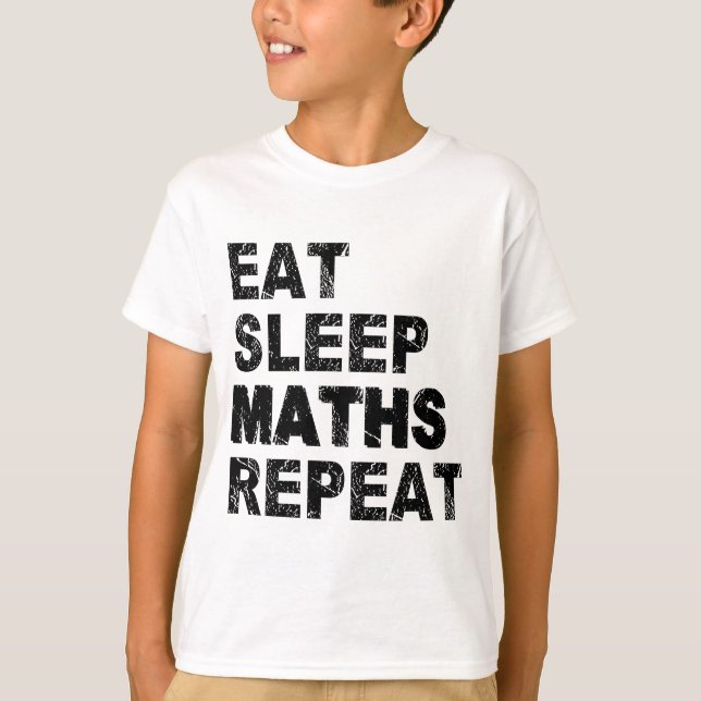 Essen Sleep Math Wiederholen T-Shirt (Vorderseite)
