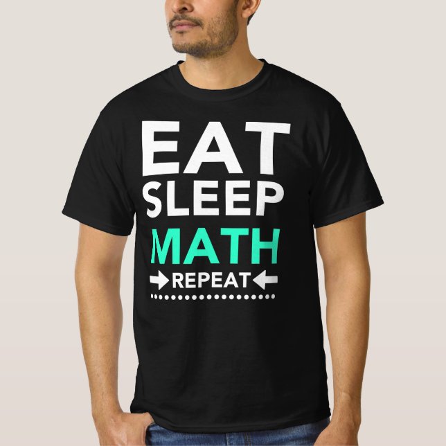 Essen Sleep Math Wiederholen T-Shirt (Vorderseite)