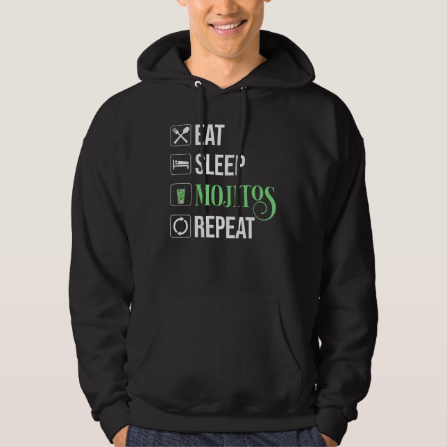 Essen Sleep Mojitos Wiederholung Hoodie (Vorderseite)