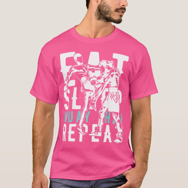 Essen Sleep Muay Thai Wiederholung Muay Thai T-Shirt (Vorderseite)