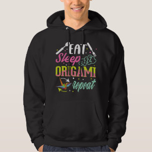 Essen Sleep Origami Wiederholung Papier Crane Orig Hoodie