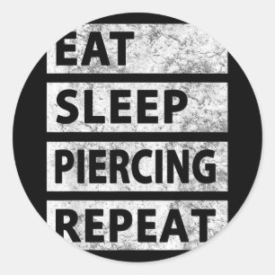 Essen Sleep Piercing Wiederholung Funny Piercing Runder Aufkleber