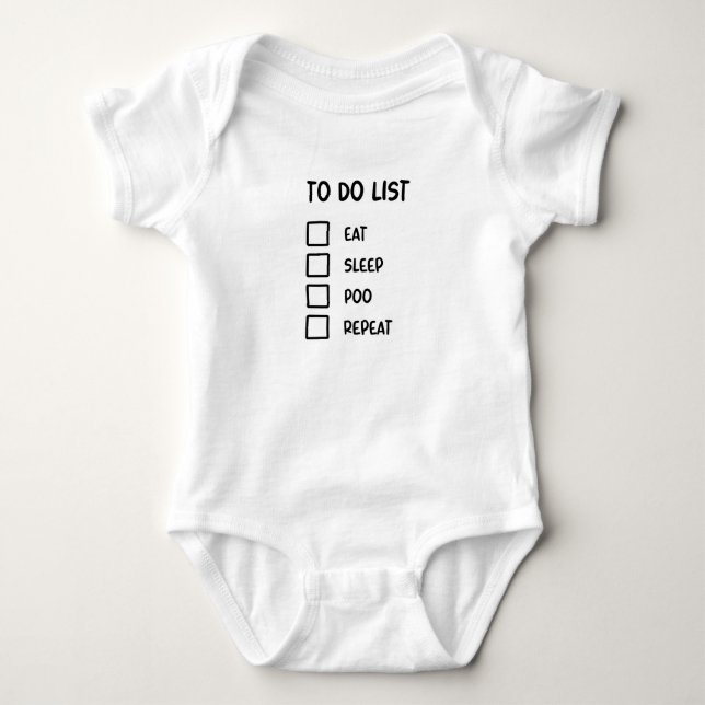 Essen Sleep Poo Repeat Baby Grow Top Body Anzug  (Vorderseite)