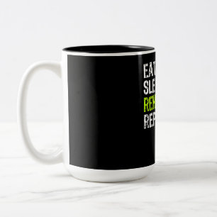 Essen Sleep-Probe Wiederholen Actionspielerin Gesc Zweifarbige Tasse
