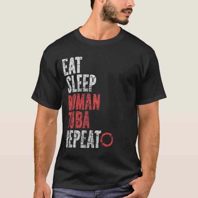 Essen Sleep Roman Tuba Wiederholung T-Shirt (Vorderseite)