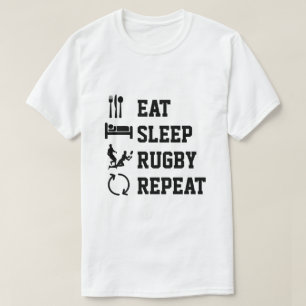 Essen Sleep Rugby Wiederholung Sport T-Shirt