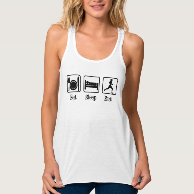 Essen Sleep Run Motivierend Runner Tank Top (Vorderseite)