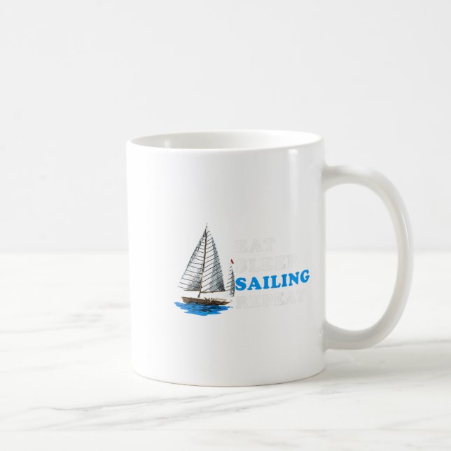 Essen Sleep Sailing Wiederholung nautischer Boot-S Kaffeetasse (Rechts)