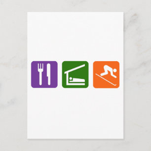 Essen Sleep Skiing Postkarte